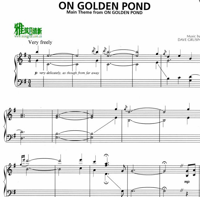 金色池塘On Golden Pond钢琴谱