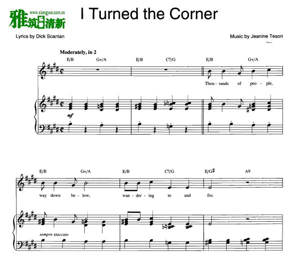 音乐剧 Thoroughly Modern Millie - I turned the corner声乐钢琴谱