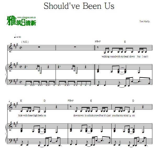 Tori Kelly - Should've Been Us 钢琴伴奏谱 歌谱