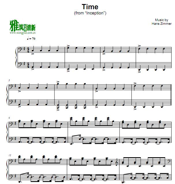 Patrik Pietschmann版 盗梦空间Time钢琴谱