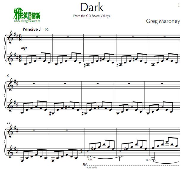 greg Maroney - Dark钢琴谱