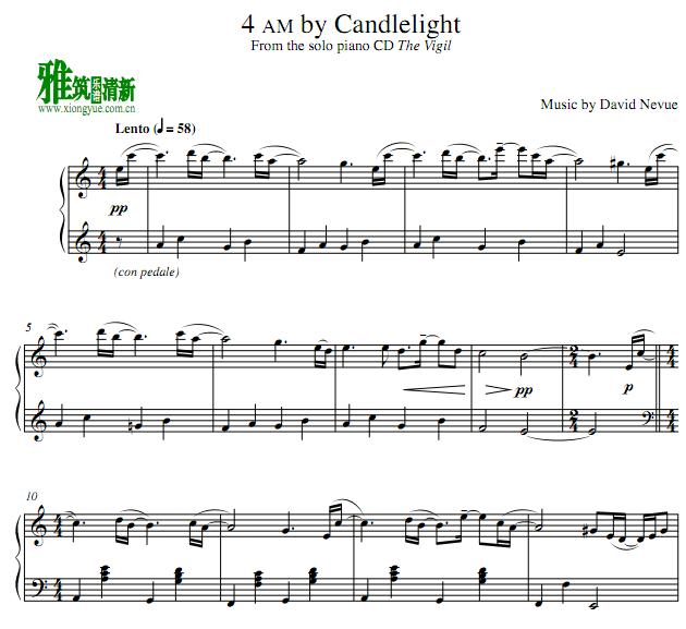 David Nevue - 4 AM By Candlelight钢琴谱