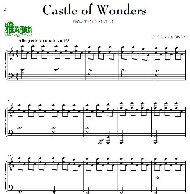 Castle of Wonders - Greg Maroney钢琴谱