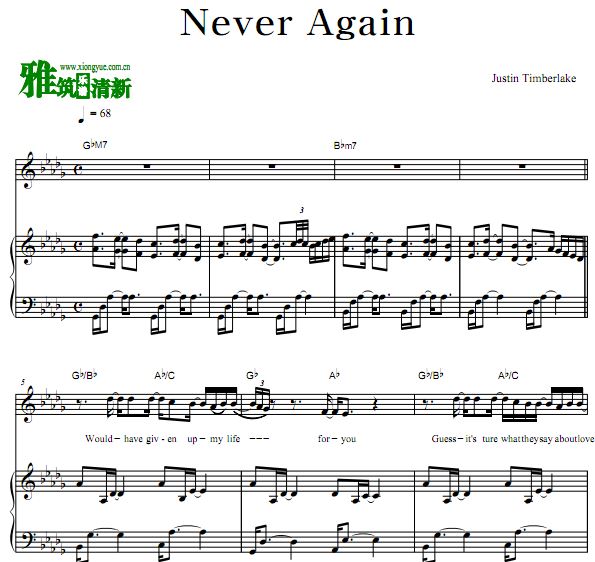 Justin Timberlake - never again  