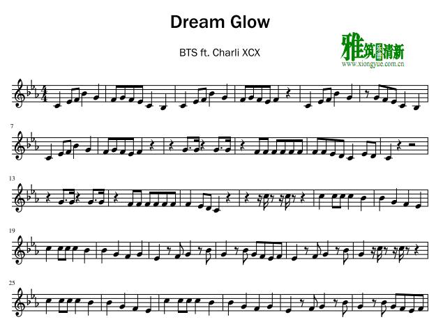 bts - dream glow小提琴谱