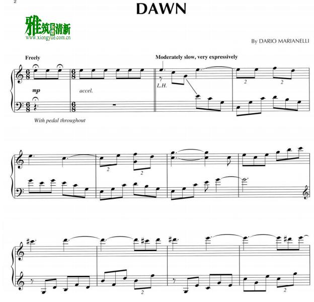 Dario Marianelli - Dawn钢琴谱