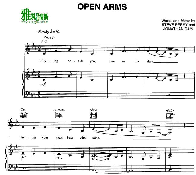 Mariah Carey - Open Arms正谱
