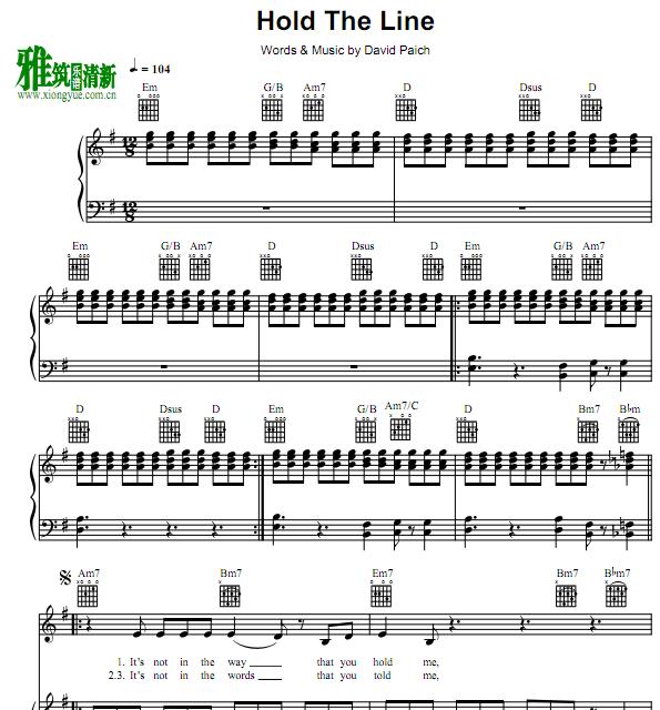 Toto - Hold The Line钢琴伴奏谱