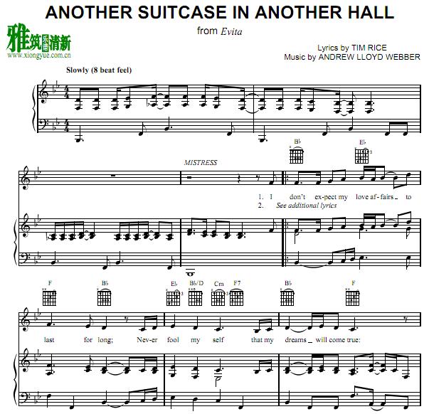 Evita - Another Suitcase in Another Hall 正谱