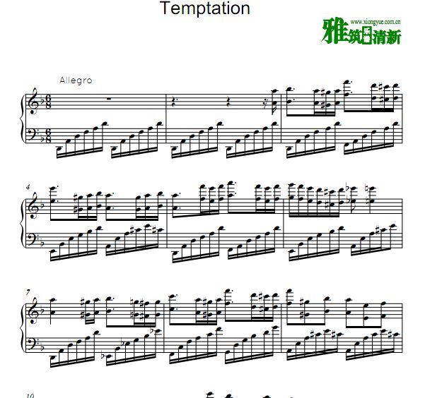 伟大的诱惑者OST Temptation钢琴谱
