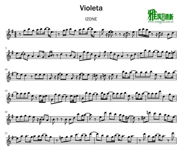 izone violeta 紫罗兰长笛谱