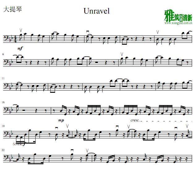 东京食尸鬼unravel 大提琴谱