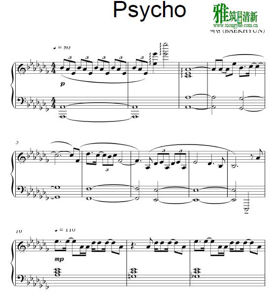 边伯贤 - Psycho钢琴谱