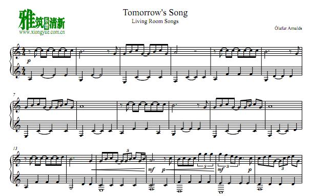 Ólafur Arnalds - Tomorrow's Song钢琴谱