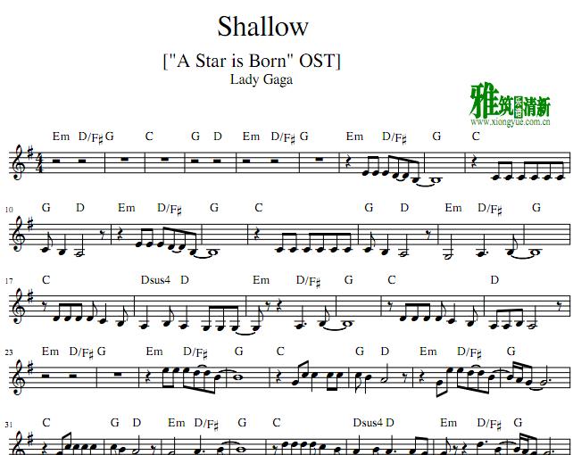 A Star is Born - SHALLOW小提琴谱
