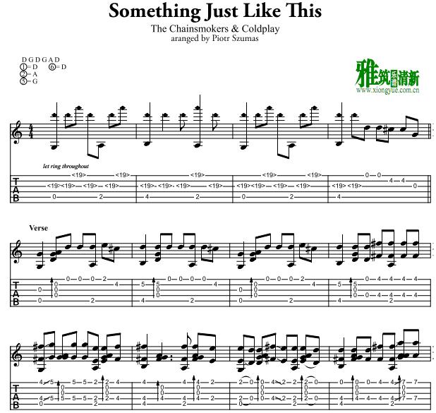 Piotr Szumlas版 Something Just Like This吉他谱