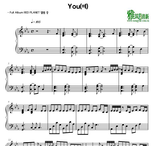 脸红的思春期 You(=I)钢琴谱