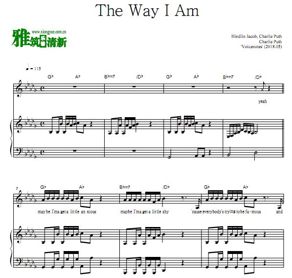 Charlie Puth - The Way I Am钢琴谱