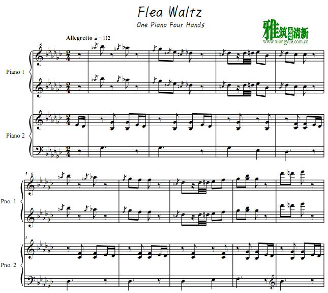 Flohwalzer四手联弹谱