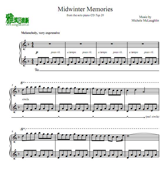 Michele McLaughlin - Midwinter Memories钢琴谱