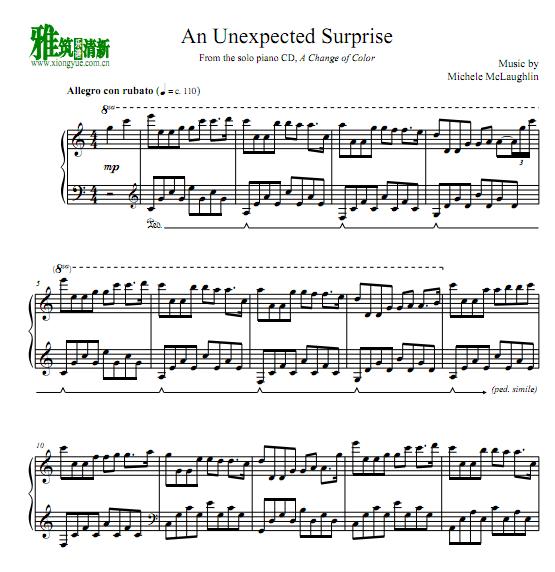 Michele McLaughlin - An Unexpected Surprise钢琴谱