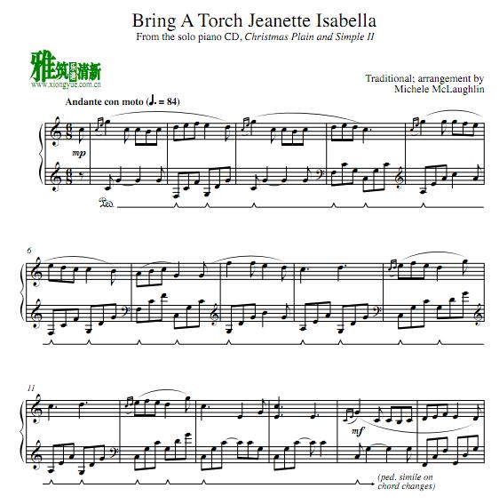 Michele McLaughlin - Bring A Torch Jeanette Isabella钢琴谱