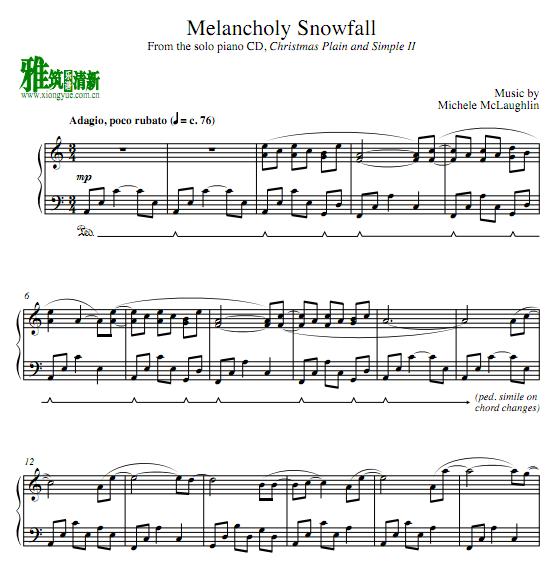 Michele McLaughlin - Melancholy Snowfall钢琴谱
