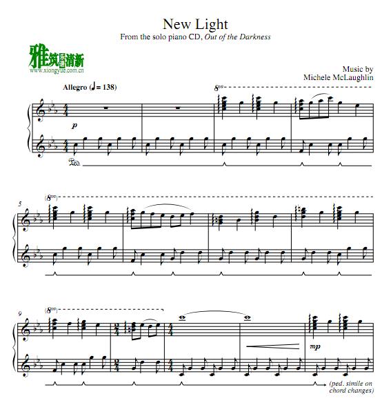 Michele McLaughlin - New Light钢琴谱