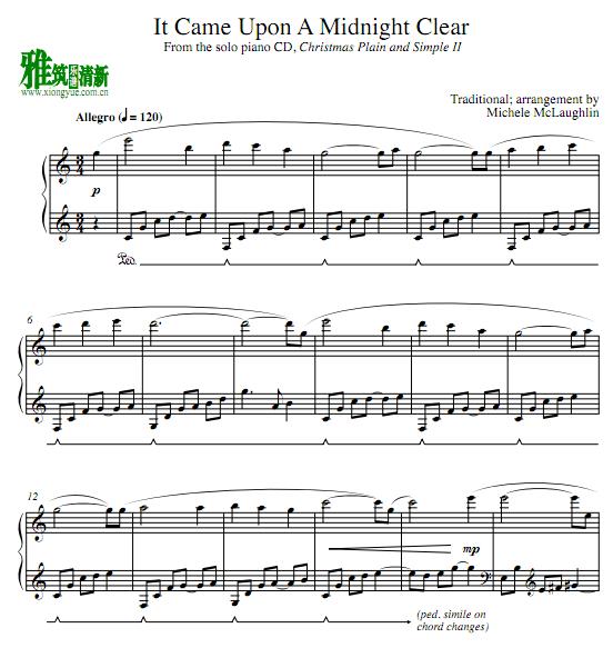 Michele McLaughlin - It Came Upon A Midnight Clear钢琴谱