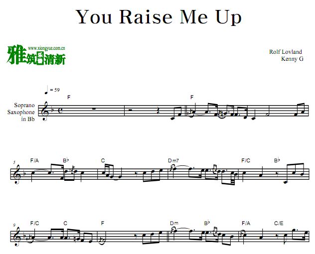 Kenny G - You Raise Me Up 高音萨克斯谱 