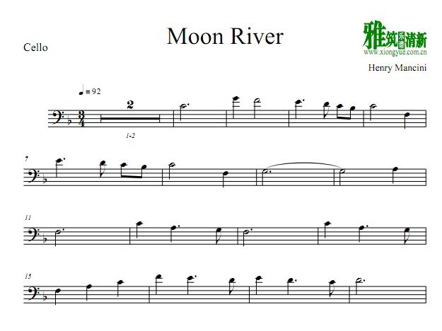 moon river大提琴谱