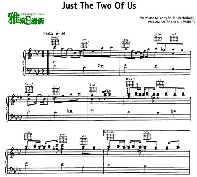 Bill Withers - Just The Two Of Us钢琴谱