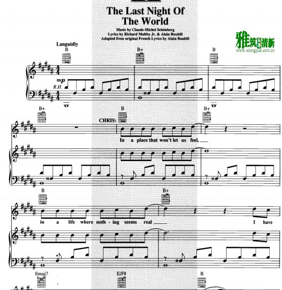 西贡小姐 - The Last Night of the World正谱