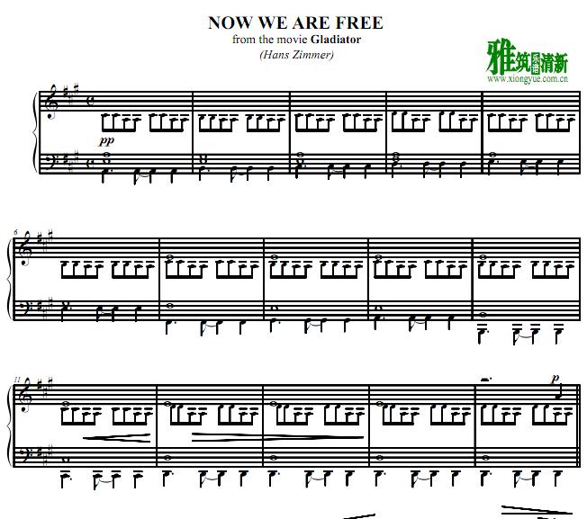 角斗士 - Now We Are Free钢琴谱