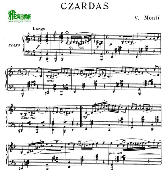 查尔达什舞曲 Czardas钢琴谱