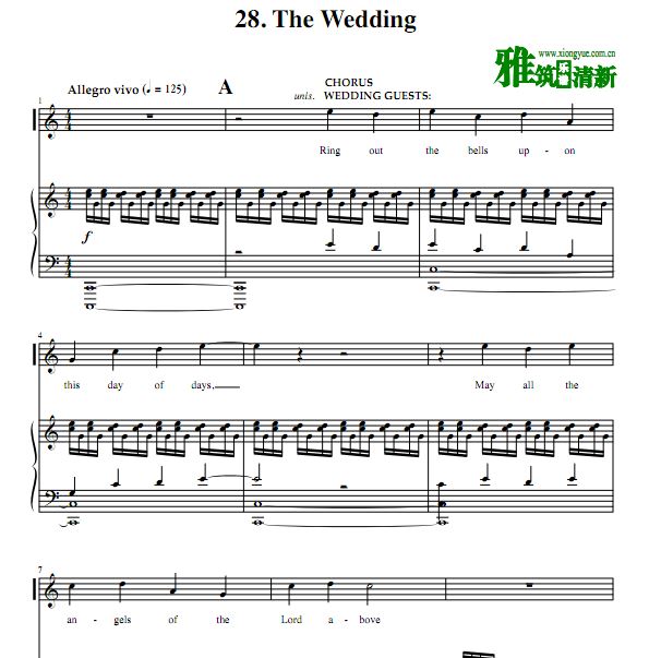 悲惨世界(2010)声乐正谱 The Wedding钢琴伴奏谱 声乐谱