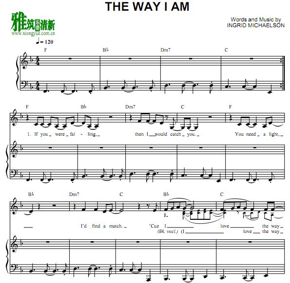INGRID MICHAELSON -  The Way I Am正谱