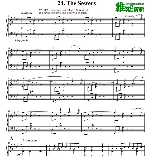 英国巡演2010版悲惨世界声乐谱 The Sewers声乐钢琴谱