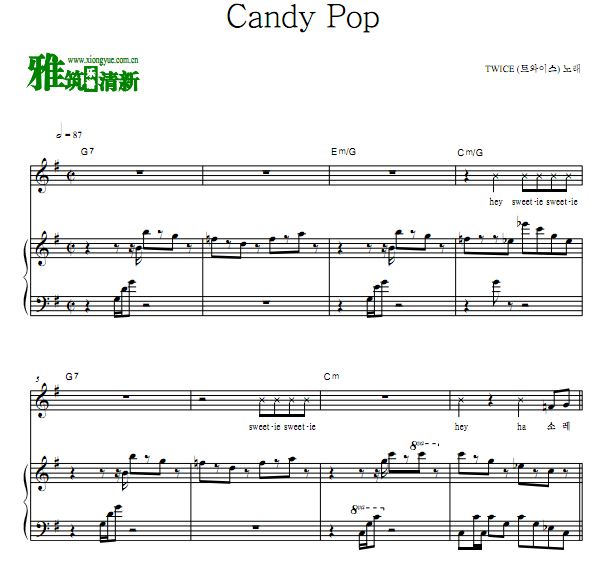 TWICE - Candy Pop钢琴伴奏歌谱