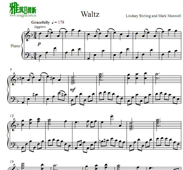 林赛·斯特林 - Waltz钢琴谱