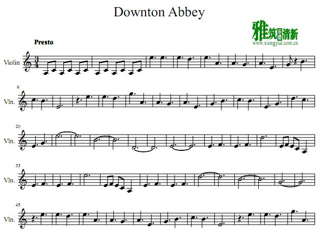 Downton Abbey小提琴谱