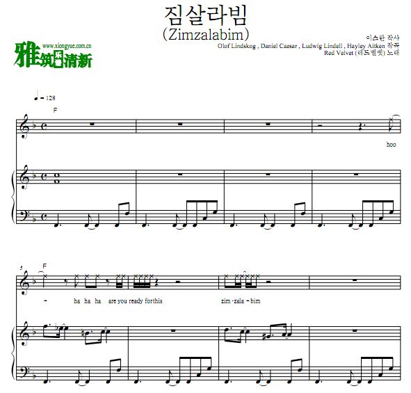 Red Velvet - Zimzalabim钢琴弹唱谱