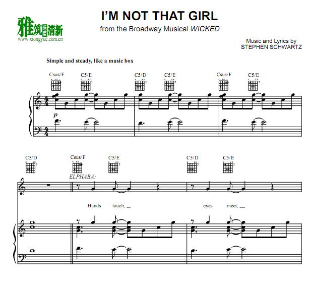  Wicked - I'm Not That Girlٰ