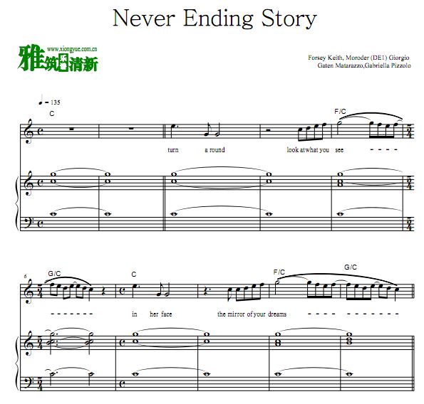 怪奇物语第三季 Never Ending Story弹唱钢琴谱