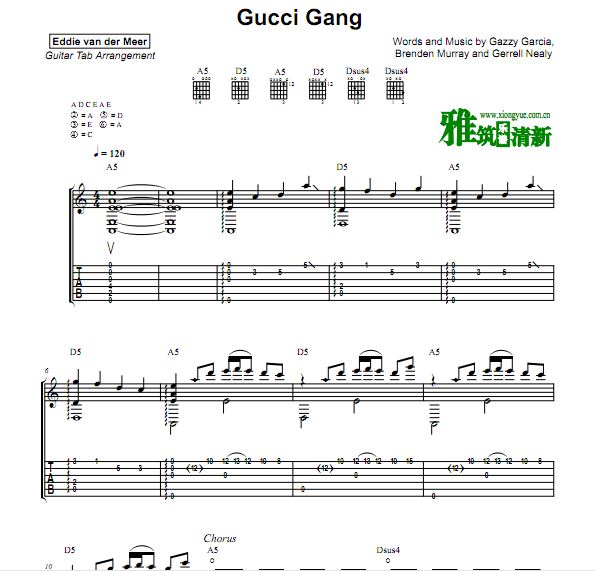 Eddie van der Meer - Gucci Gang吉他谱