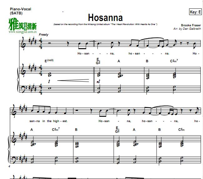 Hosanna (Hillsong Church) ϳ SATB
