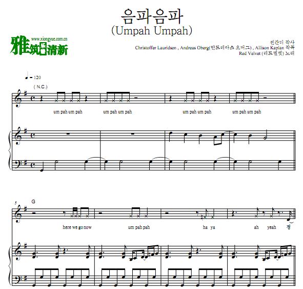 Red Velvet - Umpah Umpah钢琴弹唱谱 歌谱