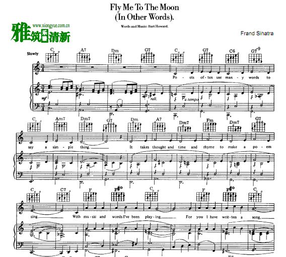 Frank Sinatra - Fly Me to the Moon钢琴伴奏谱 声乐歌谱