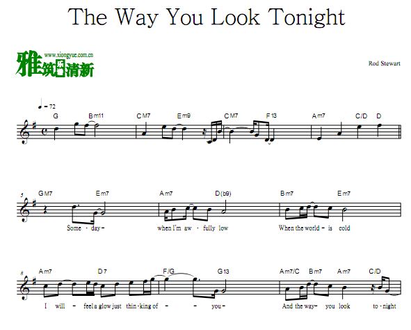 Rod Stewart - The Way You Look Tonight声乐谱