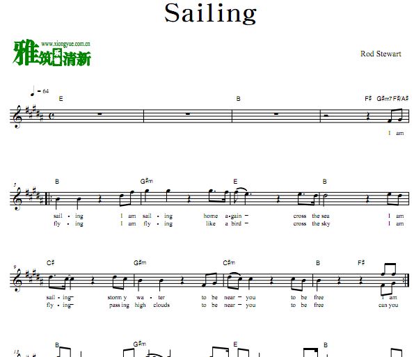 Rod Stewart - Sailing声乐谱